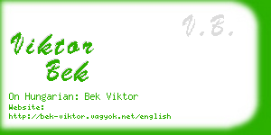 viktor bek business card